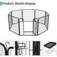 thumbnail image 4 of Dextrus Metal Dog Playpen Dog Fence 8 Panels Indoor Outdoor Heavy Duty Portable Foldable Kennel with Removable Food Tray for Puppy Dog Cats Rabbits Kittens, Black, 4 of 7