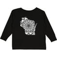 thumbnail image 3 of Inktastic Wisconsin Silhouette Mandala Boys or Girls Long Sleeve Toddler T-Shirt, 3 of 5