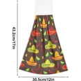 thumbnail image 3 of SKYSONIC Chili Pepper Mexican 2Pcs Hanging Hand Towels with Hanging Loop, Absorbent Hand Towels Soft Thick Dish Cloth Hand Towels for Kitchen Bathroom, with Hanging Loop, 12"x17", 3 of 6