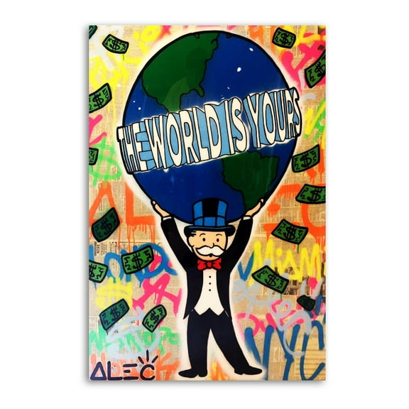 The World Is Yours Alec-Monopolys Canvas Wall Art Poster Decorative Bedroom Modern Home Print Picture Artworks Posters 12x18inch(30x45cm)