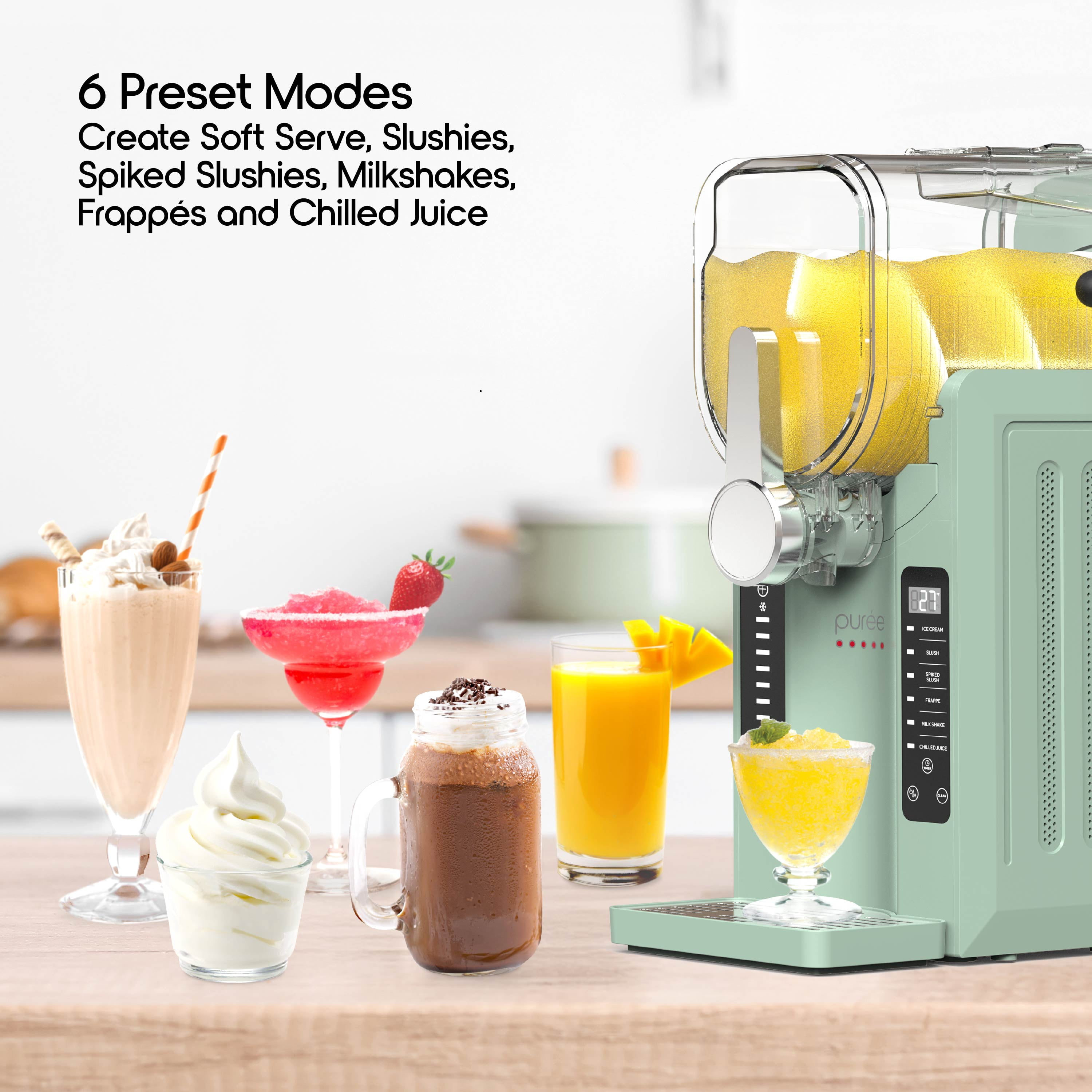 Puree 2.6L Slushie Machine & Soft Serve Ice Cream Maker with Rapid Freezing Technology – Frozen Drink Machine, Slushie Maker, Margarita Machine for Home