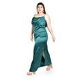 thumbnail image 2 of Vestido de escote drapeado Roman Fashion /Tallas Extras, 2005 (Verde botella) verde oscuro 36, 2 of 6