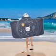 thumbnail image 2 of Yayeee Kids Hooded Towels Toddler Soft Absorbent Beach Bathing Wrap 50" x 23.5", White Cat Planet, 2 of 5