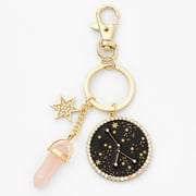 Claire's Gold Mystical Gem Zodiac Keychain - Cancer, Metal