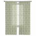 thumbnail image 3 of Sage Green Sheer Curtains 63 Inches Length 2 Panels Set, Window Sheer Curtains for Living Room/Bedroom, Geometric Flower Leaf Diamond Plaid Retro Light Filtering Rod Pocket Curtain 52'' x 63'' x 2, 3 of 7