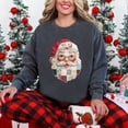 thumbnail image 5 of Santa Face Patchwork Print - Women's Garment Dyed Sweatshirt, 5 of 12