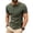 Army Green, variant on Shirts for Men Summer Crew-Neck Button-Down Short-Sleeve Pullover,Sizes S-2XL
