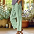 thumbnail image 5 of Women's Pants Ladies Striped Pocketed Straight Tube Loose Stretch Yoga Color Contrast Long Pant Slacks for Women Mint Green M, 5 of 5
