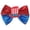 WC72-Red, variant on Childrens Independence Day Bow Hair Girls Leather Glitter Color Block Three Colors