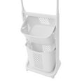 thumbnail image 5 of 2 Tier Laundry Hamper Basket Sorter Clothes Storage Organizer Shelf Rolling, 5 of 10