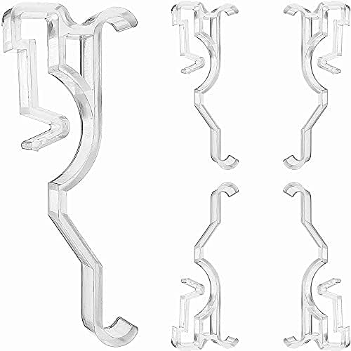 Valance Clips 6pcs 2.5" Clear Plastic Hidden Retainer Holder Installation Bracket for 2inch Horizontal Wood and Faux Wood Blinds with a 2-1/2" (64mm) Arc-Shaped Slat