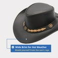thumbnail image 4 of Resistance Premium Cowboy Hat, Australian Style Leather Western Outback Hat for Men & Women, Shapeable Brim, 4 of 5