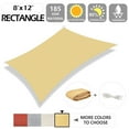 thumbnail image 2 of IC ICLOVER 8' x 12' Sun Shade Sail Canopy Rectangle UV Block Sunshade for Outdoor Patio Garden Carport Backyard - Sand, 2 of 8