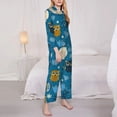 thumbnail image 4 of Kll Cute Colorful Owls And Trees Print Women'S Long Sleeve Pajamas With Pants Sleepwear Loungewear 2 Set-Medium, 4 of 9