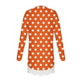 thumbnail image 6 of aohooy Girls Long Sleeve Thermal Shirts Polka Dot Casual Crewneck Tunic Lace Trim Hem Trendy Blouses Cute Fall Pullover Loose Soft Tops Orange,12-13Years, 6 of 6