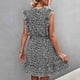 thumbnail image 3 of Vestido de verano para mujer NikouMX Vestido floral con manga casquillo con volantes en V, 3 of 5
