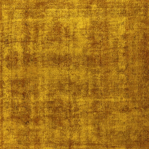 Ahgly Company Indoor Square Oriental Yellow Industrial Area Rugs, 5' Square