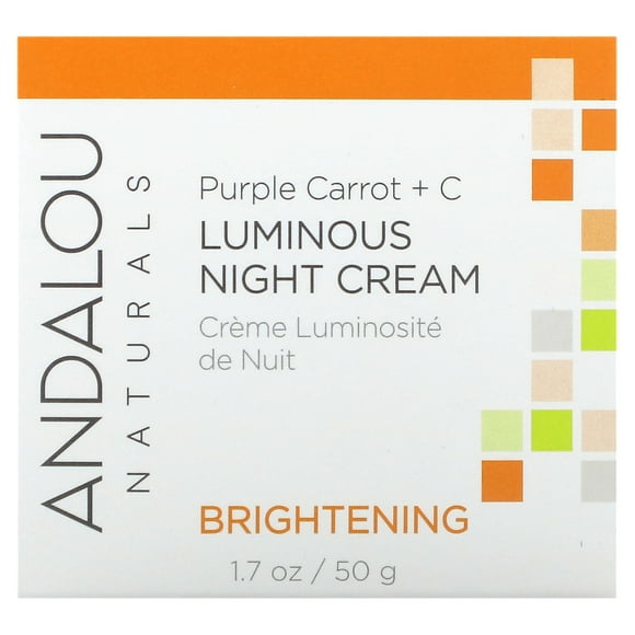 Andalou Naturals Luminous Night Cream Purple Carrot C Brightening 1.7 fl oz