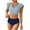 A-Light Blue, variant on WREESH Women's 2-Piece High Waisted Swimsuit Set - V-Neck, Ruffle Sleeve, Tight Fit Light Blue