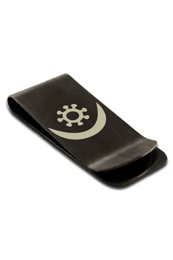 Stainless Steel Aztec Harmony Rune Engraved Money Clip Credit Card Holder
