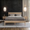 thumbnail image 2 of Camaflexi Mid Century Panel Bed Queen Size Light Oak, 2 of 8
