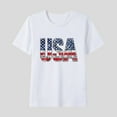 thumbnail image 2 of Ugoldhm Fourth of July Girls T-Shirts Short Sleeve Crewneck Casual Loose Cute Tee Tops Summer Girls Clothing 2-15 Years, 2 of 5