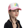 thumbnail image 4 of PAYOHTO Kids Cute Little Animals & Rainbow Glitter Baseball Hat Back Adjustable Mesh Breathable Hats Pink Trucker Cap Outdoor Fishing Sun Caps for Boys or Girls ages 4-10, 4 of 9