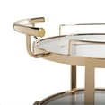 thumbnail image 4 of SAFAVIEH Tio 3 Tier Modern Glam Round Bar Cart with Wine Rack, Gold/Tinted Glass, 4 of 7