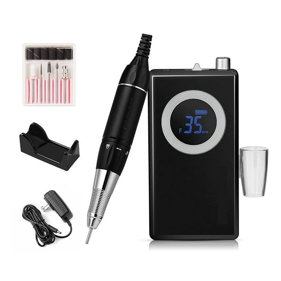 Rechargeable Nail Drill Machine, 35000RMP Professional Nail Drill Kit, Electric Nail File Manicure Drill ,Low Noise