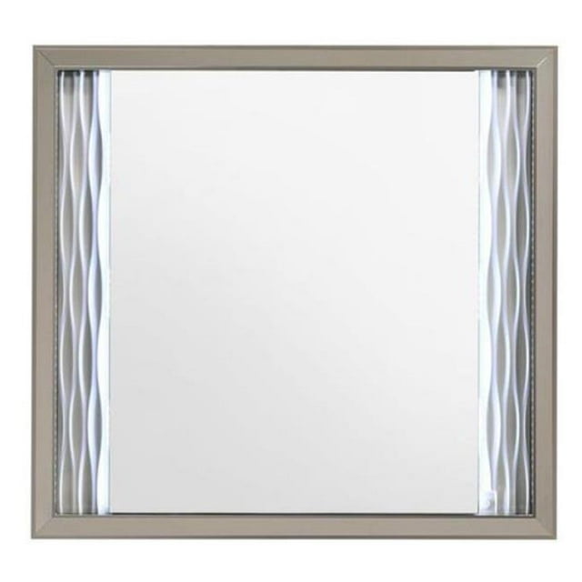 Global Furniture SKYLINE-SILVER-MR W-LED Skyline Mirror, Silver