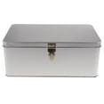 thumbnail image 1 of DOLITY 1Pcs Jewelry Storage Organizer Rectangular Metal Box Container with Lock Large, 1 of 9