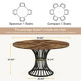 thumbnail image 2 of Round Conference Table for 4-6, 47-Inch Conference Room Table, Industrial Meeting Table, Rustic Brown & Black, 2 of 8