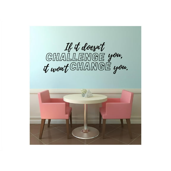 If It Doesn't Challenge You Quote Fitness Workout Success Motivation Quotes Wall Decals Healthy Lifestyle for Girls Boys Gym Home Sports Room Decor Vinyl Wall Art Stickers Decoration Size (24x30 inch)
