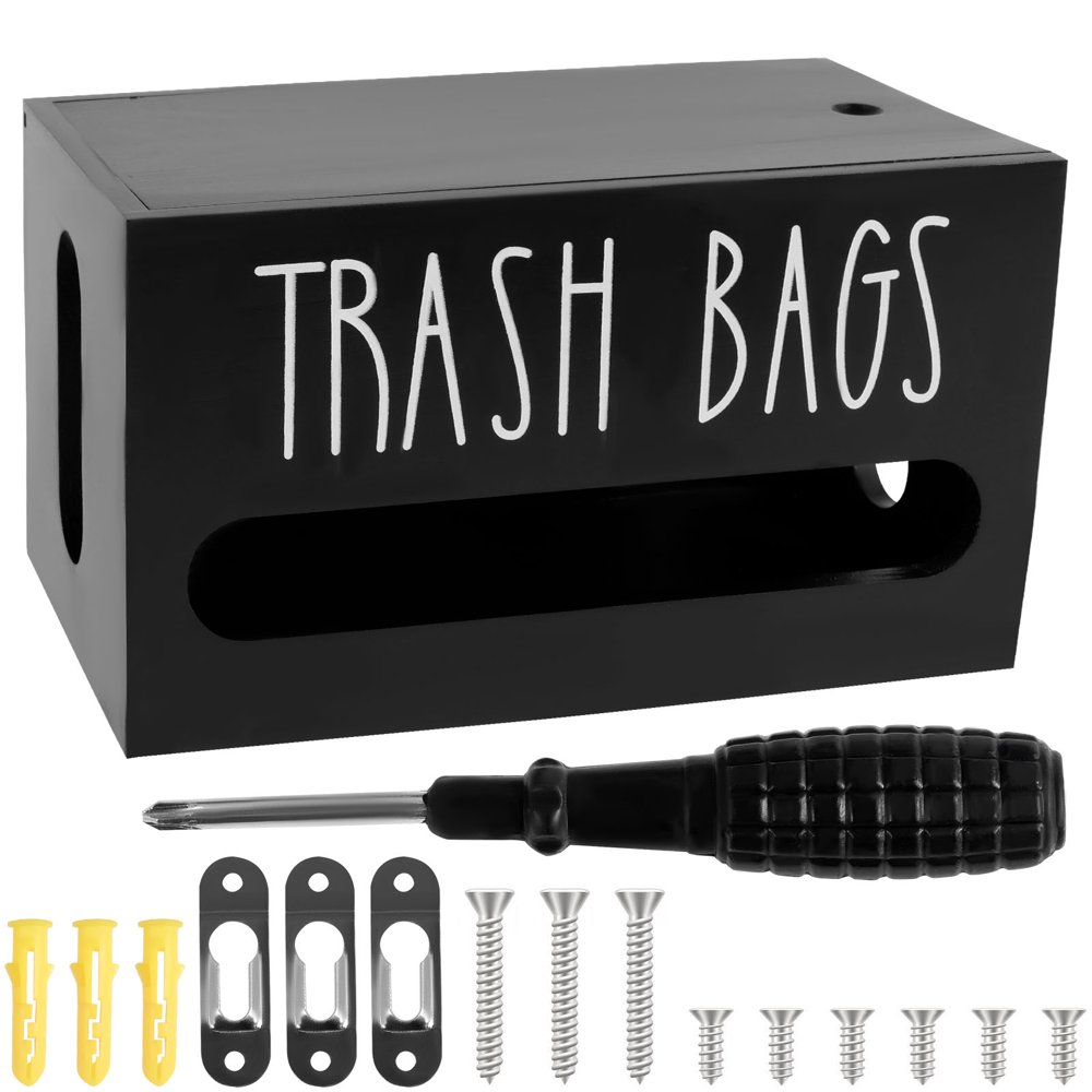 Distributeur De Sacs Poubelles En Bois De Pin - 23,5x12,8x13 Cm - Range Sacs Pratique Pour Cuisine Ou Salle De Bain