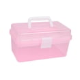 thumbnail image 4 of Caja de almacenamiento de herramientas para uñas, con asa, organizador multiusos de mano, soporte para herramientas de manicura para peluquería, hogar Rosa, 4 of 9