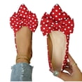 thumbnail image 4 of SuTry Women's Pointed Toe Flats Slip On Polka Dot Bow Detail Lightweight Comfortable Satin Blend Casual Walking Office Shoes(39), 4 of 9