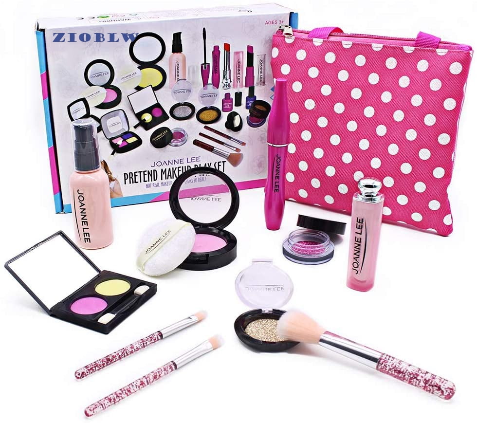 Kids Make Up Kits Girls Pink Play Set Birthday Gifts Toys Dressing Vanity Case 