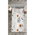 thumbnail image 3 of Ambesonne Floral Quilted Bedspread Set 2 Pcs, Flower Petals Growth, Twin Size, Pale Blue Orange, 3 of 3