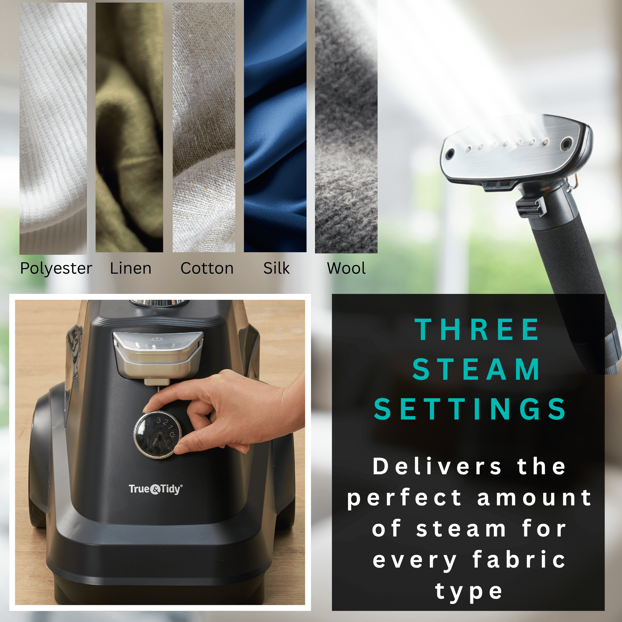 True & Tidy Tidy SX3 Heavy-Duty Industrial Garment Steamer with Foot Pedal Control, 3 Steam Settings, 360-Degree Nozzle