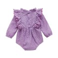 thumbnail image 1 of Felwors Barboteuse à Manches Longues d'Automne en Coton Uni pour Bébés Filles, Justaucorps, Vêtements, 1 of 4