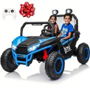 24V XXL Two-Seater Kids Ride On UTV W/Parents Control, 2*200w Motor Electric UTV Vehicle Toy w/Metal Frame, Four-wheel suspension, LED Light, Rear Searchlight,Bluetooth,Mp3,Music,Rear Storage Space