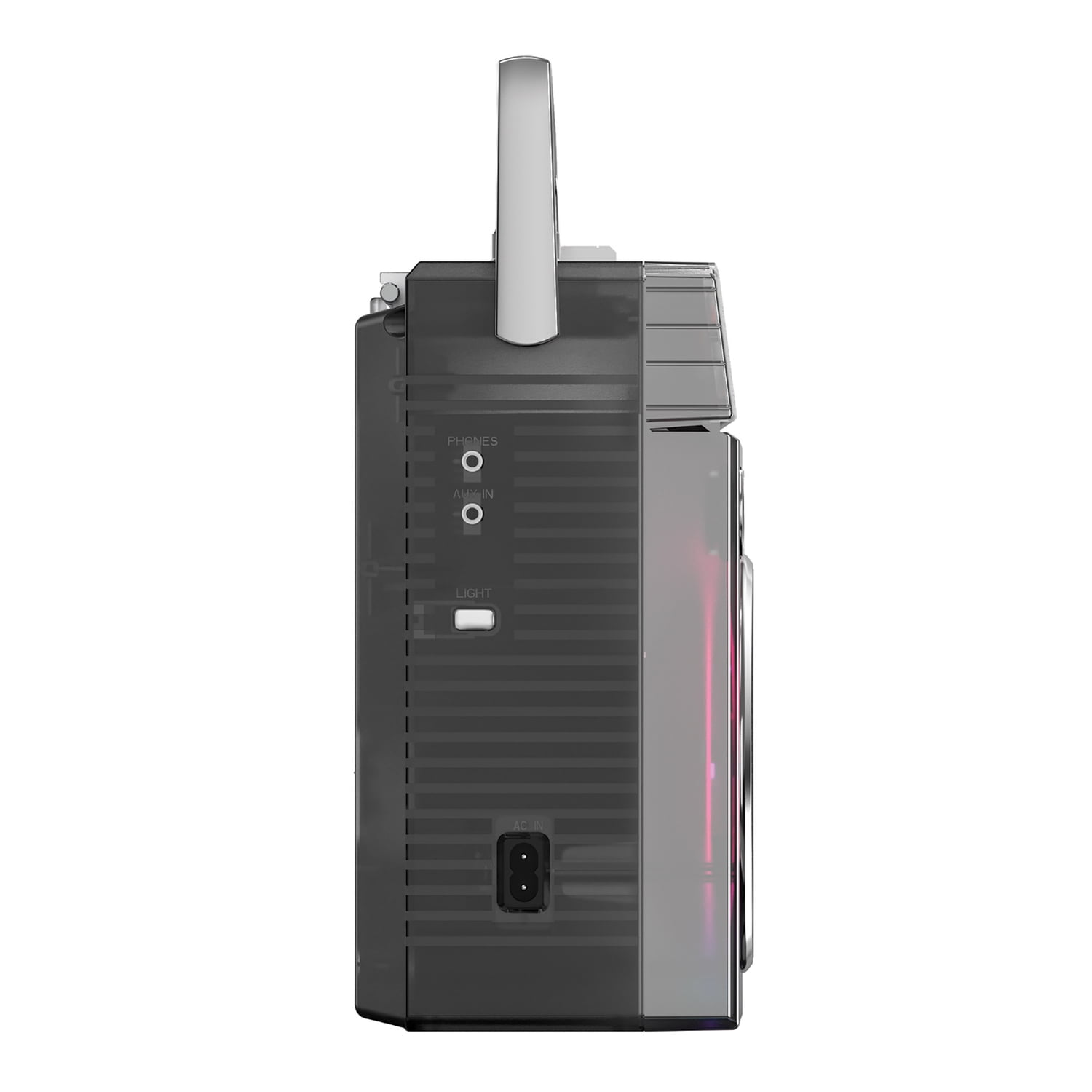 ION Retro Glow Bluetooth Cassette/Radio Boom Box with LED Lights, Translucent, RETROGLOWXUS