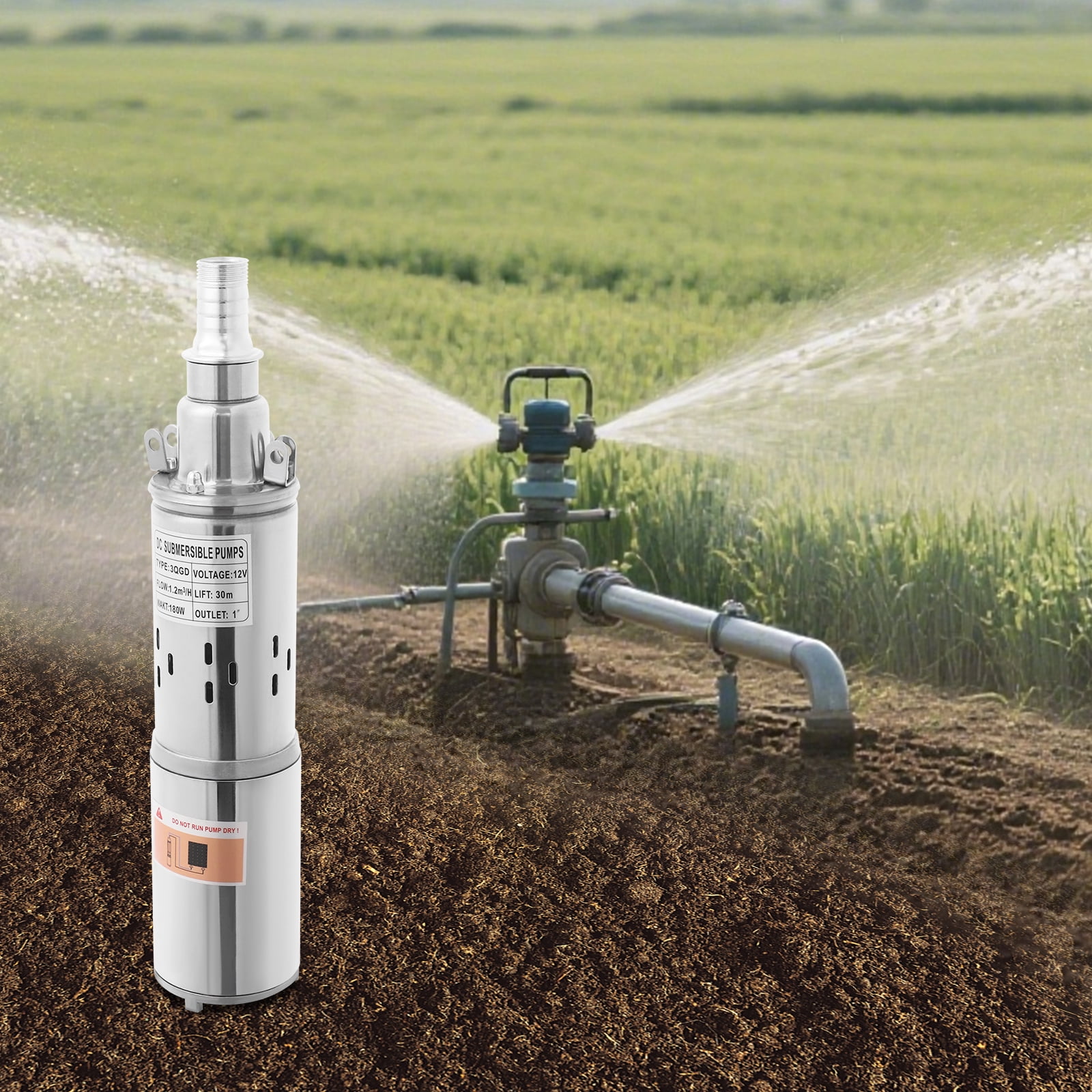 1.2m³/h Submersible Pump, Water Pump, Deep Well Submersible Pump 180W