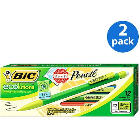 (2 pack) (2 Pack) BIC Xtra-Life Mechanical Pencil, 0.7mm, Assorted, Dozen -BICMPE11