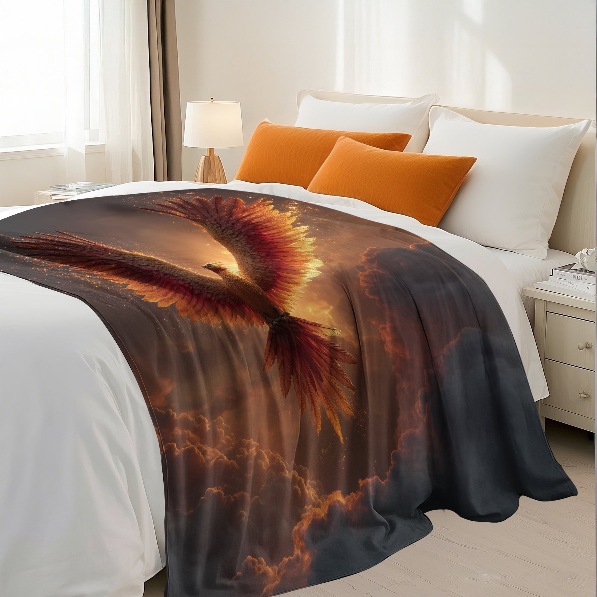 Flannel Fleece Throw Blanket, Soft Large Throw Blanket, Lightweight Cozy Plush Throw Blanket Fit Sofa Bed, 30"x40", Eagle