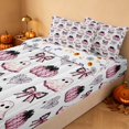 thumbnail image 3 of Homewish Halloween Cute Ghost Zipper Full Size Comforter Sets with Fitted Sheet and 2 Pillowcases for Girls, Polka Dot Bow Spider Web Zipper Bedding Set, White Pink Black, Pumpkin Bat Reversible, 3 of 7
