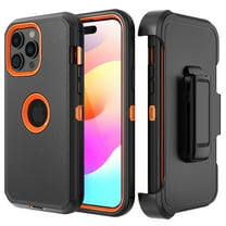 Xhy for iPhone 15 Pro Max Case with Belt Clip Holster Military Grade Heavy Duty 3 in 1 Shockproof Armor iPhone 15 Pro Max 6.7 inch 2023 Phone - Black Orange