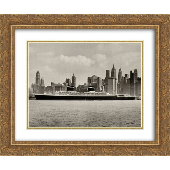 Ss United States 1953 2x Matted 18x15 Gold Ornate Framed Art Print