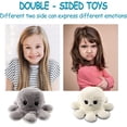 thumbnail image 4 of Pulpo de peluche reversible, peluche reversible con estado de ánimo, lindos juguetes de peluche de pulpo reversible, suave peluche de pulpo reversible (blanco y gris), 4 of 5