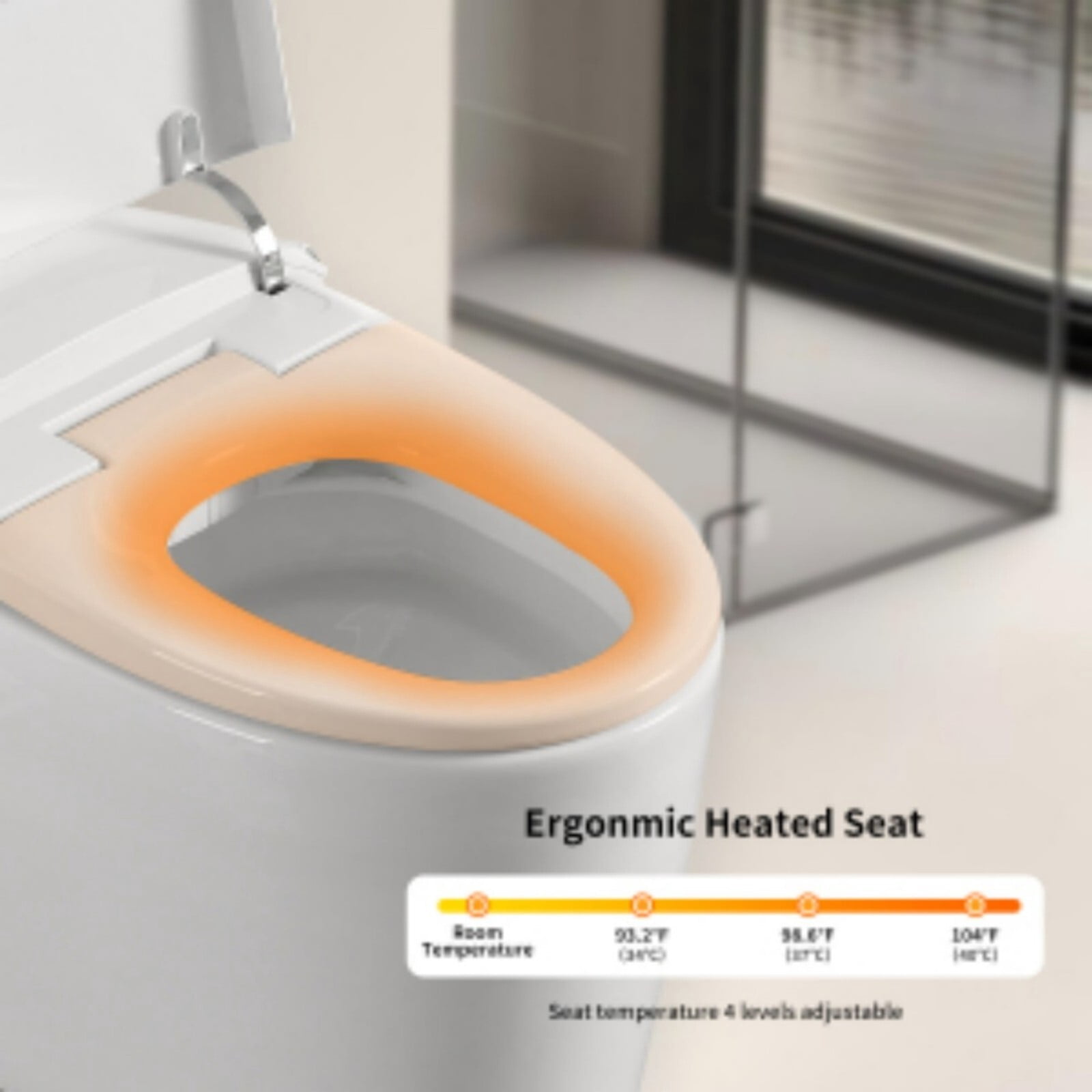 Alvantor Tankless Smart Toilet, One-Piece Bidet Toilet, Modern Auto Flush,Auto Open/Close,Heated Seat, Bubble Wash, Adjustable Temp White